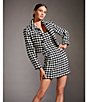 Antonio Melani Macy Wool Blend Houndstooth Square Neck Sleeveless Mini Sheath Dress, Color:Buttercream/Black - Image 5