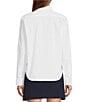 Color:White - Image 2 - Mallory Long Sleeve Point Collar Stretch Poplin Blouse