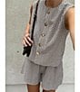 Antonio Melani Maria Gingham Sleeveless Button Front Coordinating Vest - Image 5