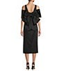 Color:Black - Image 2 - Marilyn A-Line Bow Square Neck Dress