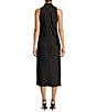 Antonio Melani Marine Satin Halter Cowl Neck Sleeveless Midi Slip Dress, Color:Black - Image 2