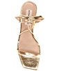 Color:Gold - Image 5 - Maryamm Metallic Leather Lace-Up Wedge Sandals