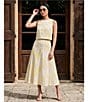 Antonio Melani Maura Spring Soutache Coordinating Linen Blend Embroidery A-Line Skirt - Image 6