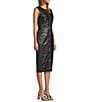 Antonio Melani Melanie Genuine Leather Sleeveless Button Front Sheath Midi Dress, Color:Black - Image 3