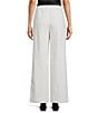 Antonio Melani Melinda Linen Blend Stripe Print Pleated Straight Leg Coordinating Pants, Color:Ivory/Black - Image 2