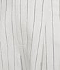 Antonio Melani Melinda Linen Blend Stripe Print Pleated Straight Leg Coordinating Pants, Color:Ivory/Black - Image 4