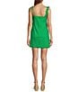 Color:Fern - Image 2 - Mila Stretch Linen Blend Floral Applique Mini Dress