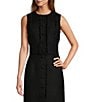 Antonio Melani Milly Tweed Frayed Edge Round Neck Coordinating Cropped Vest, Color:Black - Image 1