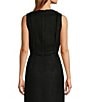 Antonio Melani Milly Tweed Frayed Edge Round Neck Coordinating Cropped Vest, Color:Black - Image 2