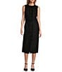 Antonio Melani Milly Tweed Frayed Edge Round Neck Coordinating Cropped Vest, Color:Black - Image 3