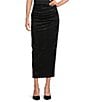 Antonio Melani Mischa Coordinating Flocked Mesh Ruched Side Maxi Skirt, Color:Black - Image 1