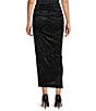 Antonio Melani Mischa Coordinating Flocked Mesh Ruched Side Maxi Skirt, Color:Black - Image 2
