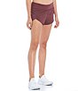 Color:Dark Mauve - Image 1 - Active Motion 4-Way Stretch Back Zipper Pocket Moisture Wicking Shorts
