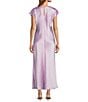 Antonio Melani Myla Short Sleeved Drapey Satin Maxi Dress, Color:Iris - Image 3