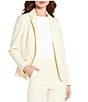 Antonio Melani Naya Slub Suiting Long Sleeve One Button Blazer, Color:Butter - Image 1
