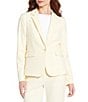 Antonio Melani Naya Slub Suiting Long Sleeve One Button Blazer, Color:Butter - Image 2