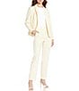 Antonio Melani Naya Slub Suiting Long Sleeve One Button Blazer, Color:Butter - Image 4