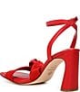 Color:Tangelo Red - Image 3 - Nikki Leather and Suede Twisted Dress Sandals