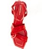 Color:Tangelo Red - Image 5 - Nikki Leather and Suede Twisted Dress Sandals