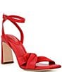 Color:Tangelo Red - Image 1 - Nikki Leather and Suede Twisted Dress Sandals