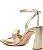 Color:Glimmer Gold - Image 3 - Nikki Metallic Leather Twisted Dress Sandals