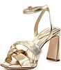 Color:Glimmer Gold - Image 4 - Nikki Metallic Leather Twisted Dress Sandals