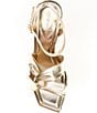 Color:Glimmer Gold - Image 5 - Nikki Metallic Leather Twisted Dress Sandals