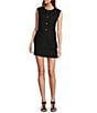 Color:Black - Image 3 - Noa Textured Cotton Mini Coordinating A-Line Skirt