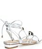 Antonio Melani Nova Metallic Leather Ornamented Strappy Flat Sandals - Image 2
