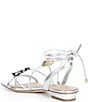 Antonio Melani Nova Metallic Leather Ornamented Strappy Flat Sandals - Image 3