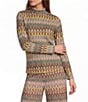 Antonio Melani Opal Crochet Wave Turtleneck Long Sleeve Coordinating Top - Image 1