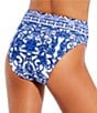 Antonio Melani Ornate Border High Waisted Swim Bottom, Color:Blue - Image 2