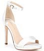 Color:White - Image 1 - Paislee Satin Ankle Strap Platform Dress Sandals