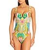 Antonio Melani Paisley V-Wire One Piece Swimsuit, Color:Multi - Image 1