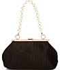 Color:Black - Image 1 - Pearl Ball Handle Frame Top Handle Clutch