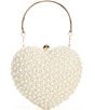 Color:White - Image 1 - Pearl Heart Minaudiere Clutch