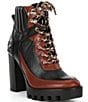Color:Roasted Chestnut/Black - Image 1 - Penn Leather And Fabric Lug Sole Booties