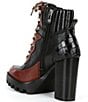Color:Roasted Chestnut/Black - Image 3 - Penn Leather And Fabric Lug Sole Booties