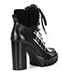 Color:Black/White - Image 2 - Penn Leather And Fabric Lug Sole Booties
