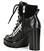 Color:Black/White - Image 3 - Penn Leather And Fabric Lug Sole Booties