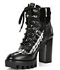 Color:Black/White - Image 4 - Penn Leather And Fabric Lug Sole Booties