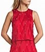 Antonio Melani Pippa Round Neck Feather Diamond Sleeveless Coordinating Blouse - Image 1