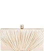 Antonio Melani Pleated Gold Metal Clutch, Color:Ivory - Image 1