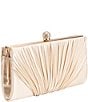 Antonio Melani Pleated Gold Metal Clutch, Color:Ivory - Image 2