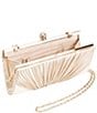 Antonio Melani Pleated Gold Metal Clutch, Color:Ivory - Image 3