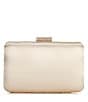 Antonio Melani Pleated Gold Metal Minaudiere Clutch, Color:Ivory - Image 2