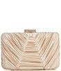 Antonio Melani Pleated Gold Metal Minaudiere Clutch, Color:Ivory - Image 1