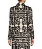 Antonio Melani Polina Floral Satin Twill Point Collar Long Sleeve Coordinating Button Front Shirt, Color:Natural/Black - Image 2