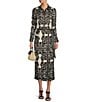 Antonio Melani Polina Floral Satin Twill Point Collar Long Sleeve Coordinating Button Front Shirt, Color:Natural/Black - Image 3