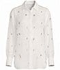 Antonio Melani Priscilla Coordinating Sheer Organza Jewel Embellished Point Collar Long Sleeve Button Front Blouse - Image 5